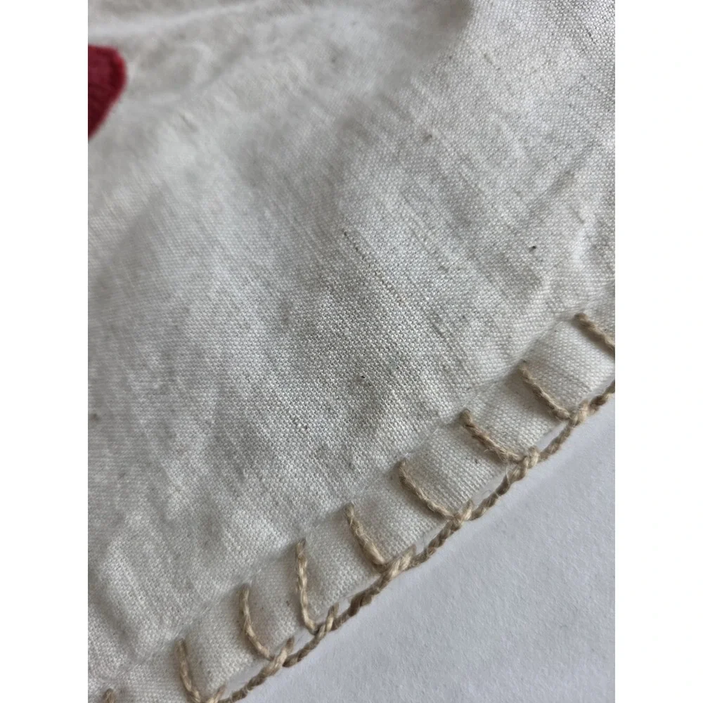 Pier 1 Imports Christmas Stocking Throw Pillow 19x13 Rope Trim Linen Blend